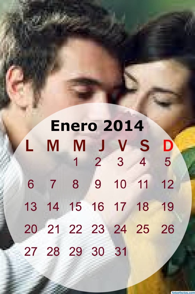 Calendario mensual del mes de enero del 2014